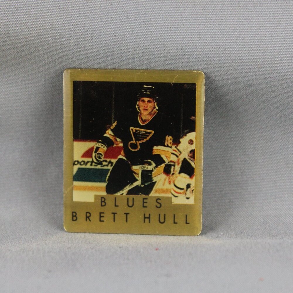 St Louis Blues Pin (VTG) - Brett Hull 1991 Stats by Ace - Screened Pin